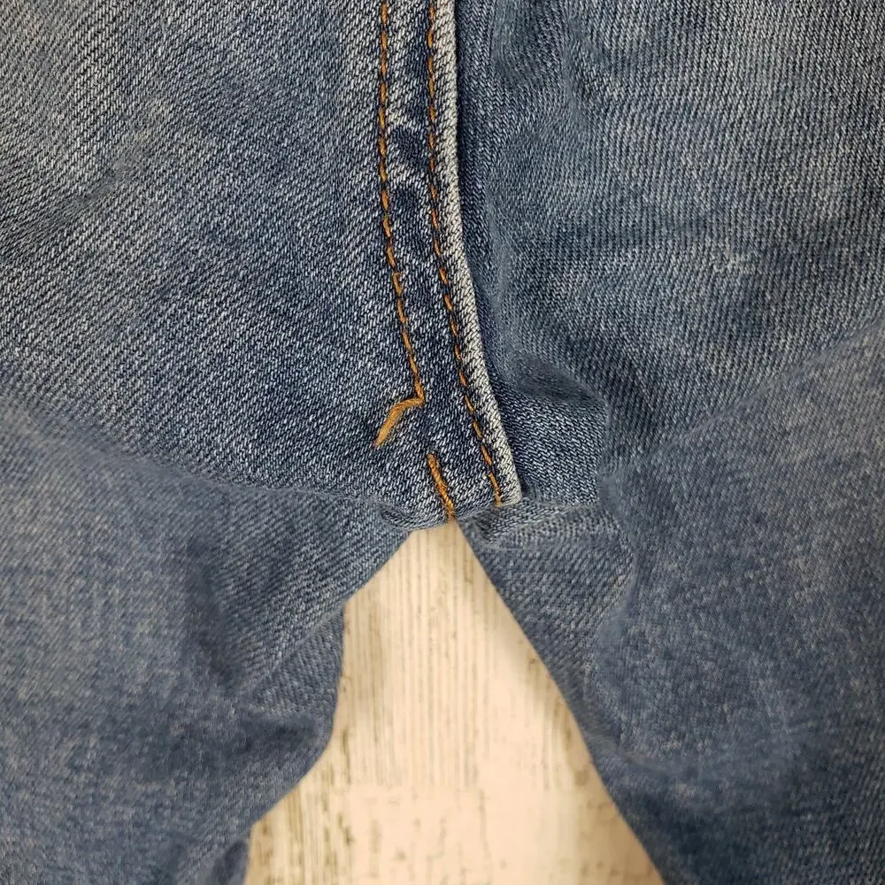 D-ID New York Destroyed Medium Wash Blue Denim Skinny Jeans Women's Size 26